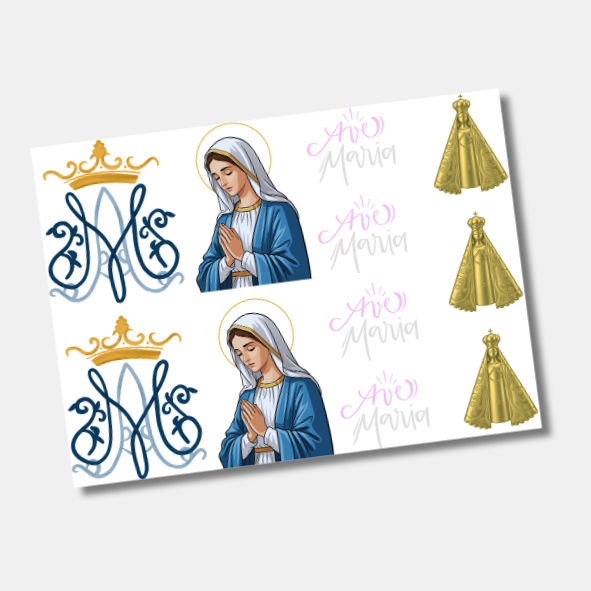 DTF UV Tamanho A5 (21x15cm) - Ave Maria