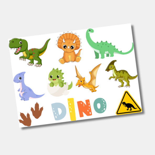 DTF UV Tamanho A5 (21x15cm) - Dino