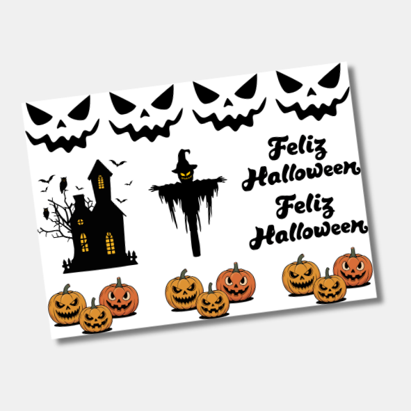 DTF UV Tamanho A5 (21x15cm) - Halloween 2