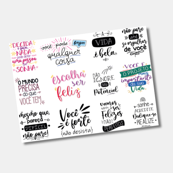 DTF UV Tamanho A5 (21x15cm) - Frases Motivacionais 7