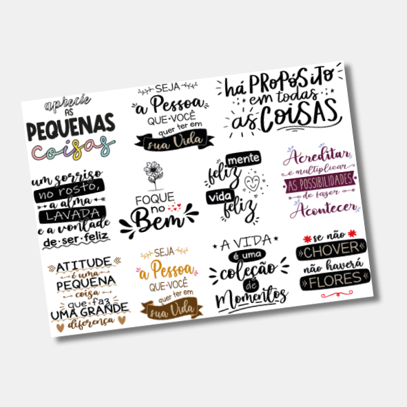 DTF UV Tamanho A5 (21x15cm) - Frases Motivacionais 6