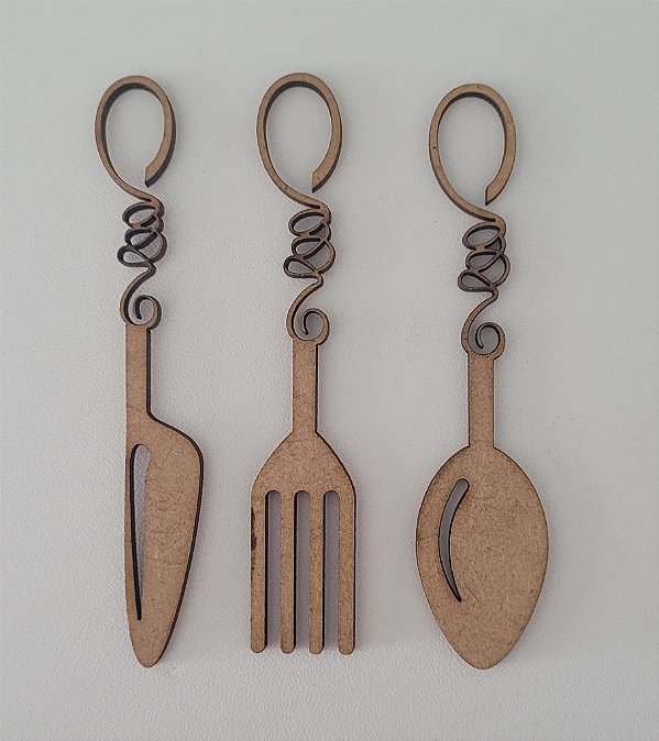Aplique talheres em MDF - 15 cm