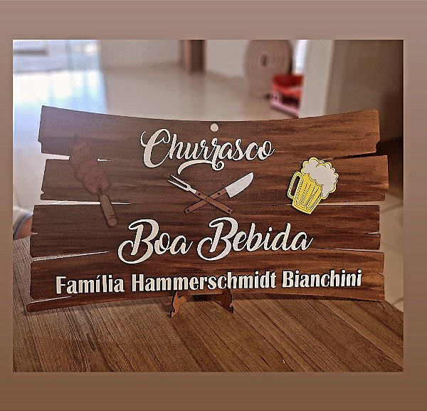 Placa Decorativa personalizada 60x33 6mm espessura