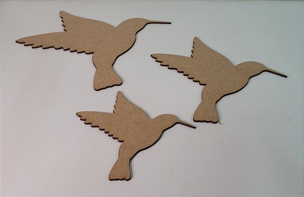 Aplique trio beija flor em 3mm MDF