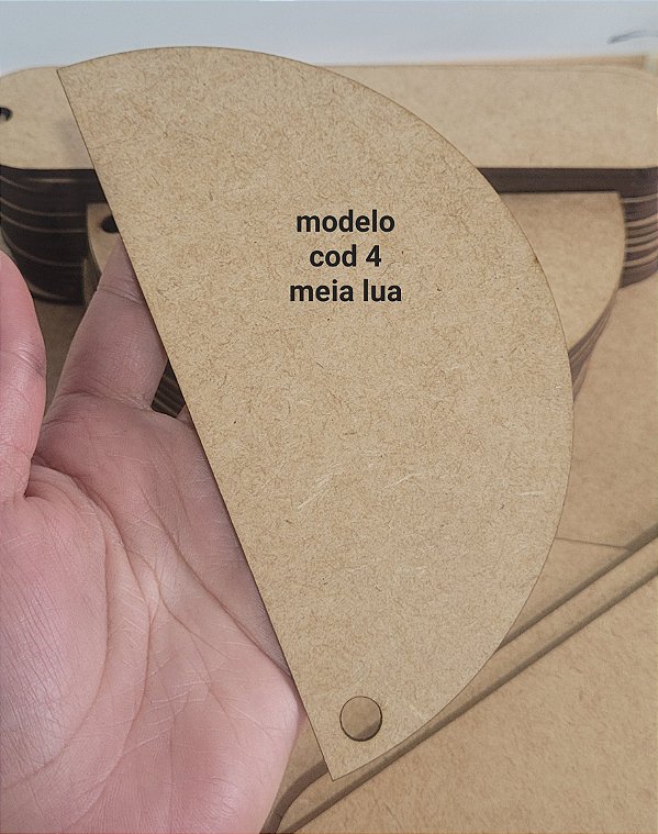 Marcador de pagina em MDF meia lua- kit com 10 peças cod 5