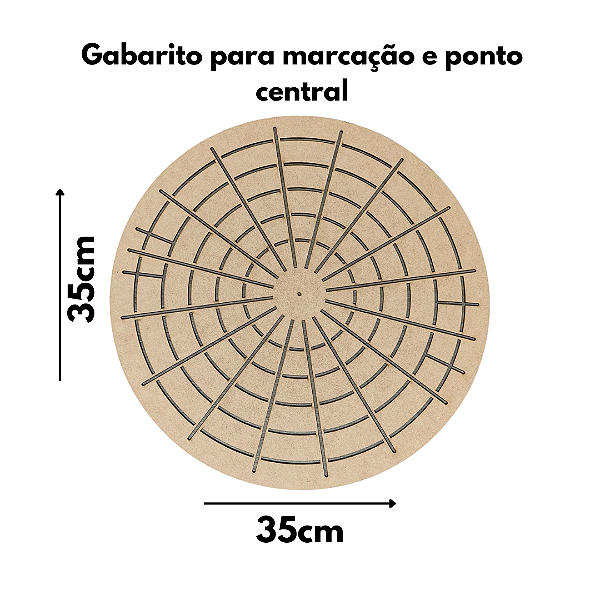 Gabarito para marcação e ponto central 35cm