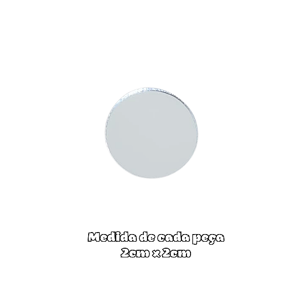 Pastilhas circulo em acrilico espelhado 2cm x 2 cm - 50 PEÇAS