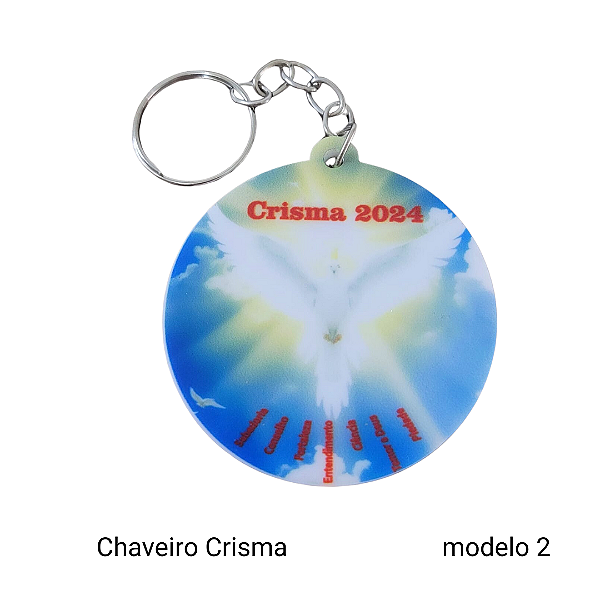 Chaveiro Crisma em acrílico MOD 2  - 10 peças