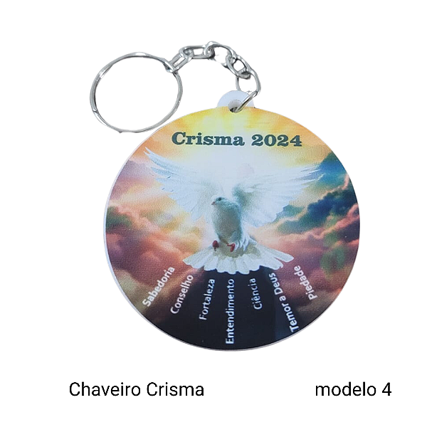 Chaveiro Crisma em acrílico MOD 4 - 10 peças