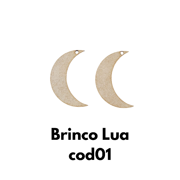 Brinco em MDF modelo Lua - kit 10 pares