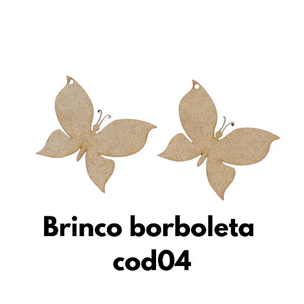 Brinco em MDF modelo Borboleta 04 - kit 10 pares