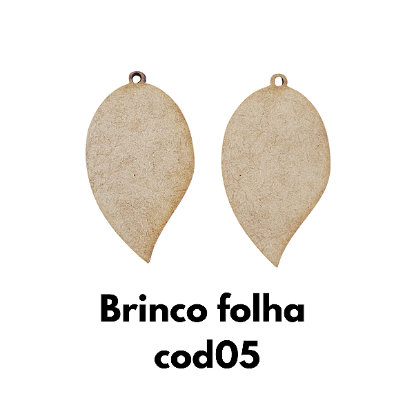 Brinco em MDF modelo folha 05 - kit 10 pares