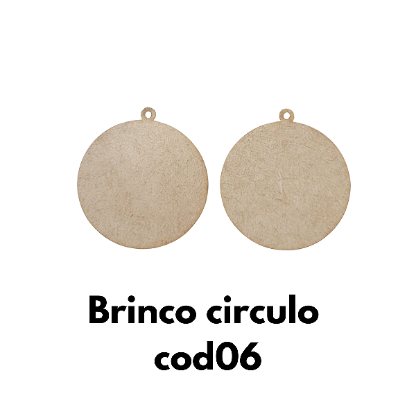 Brinco em MDF modelo Circulo 06 - kit 10 pares