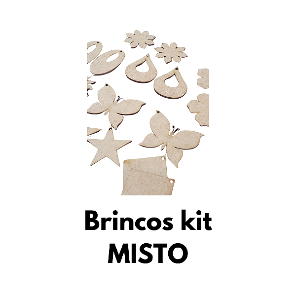 Brinco MDF Kit 10 pares MISTO