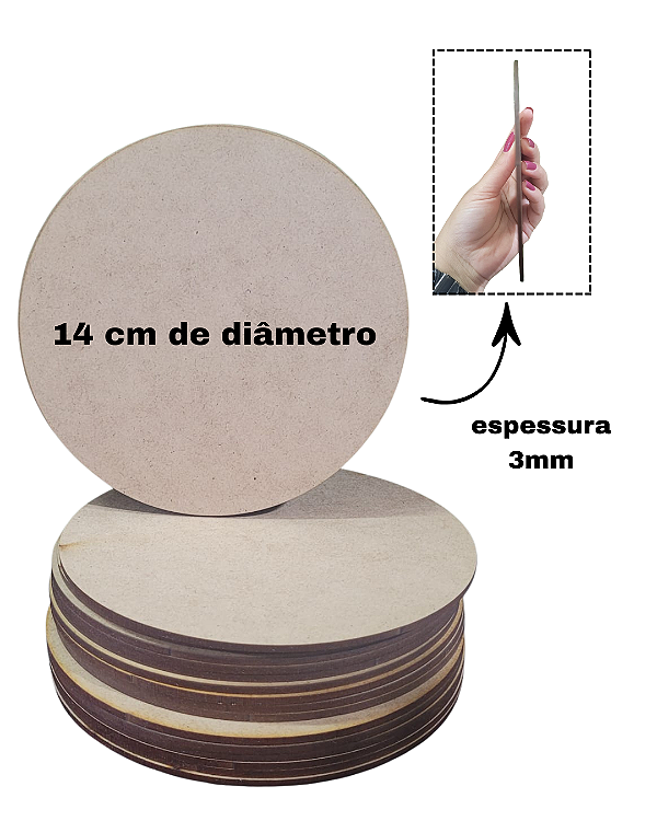 Disco 14 cm diâmetro 3mm - kit 25 peças