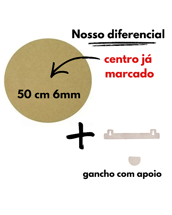 Disco 50cm 6 mm + apoio brinde