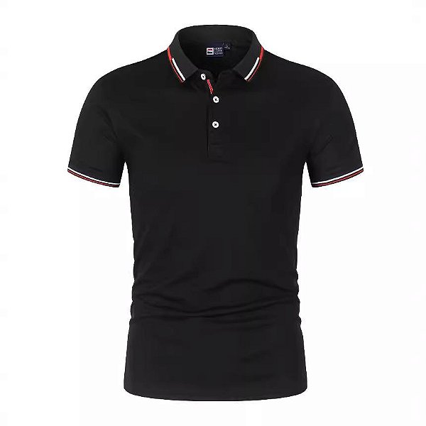 Camisa polo masculina de verão manga curta
