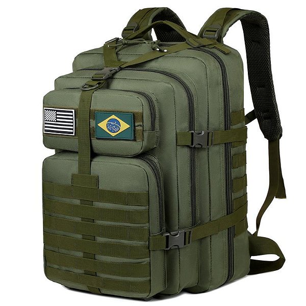 Mochila Tática Militar Reforçada Masculina Impermeável Esportiva 50 litros Grande Camping Notebook - OTIO