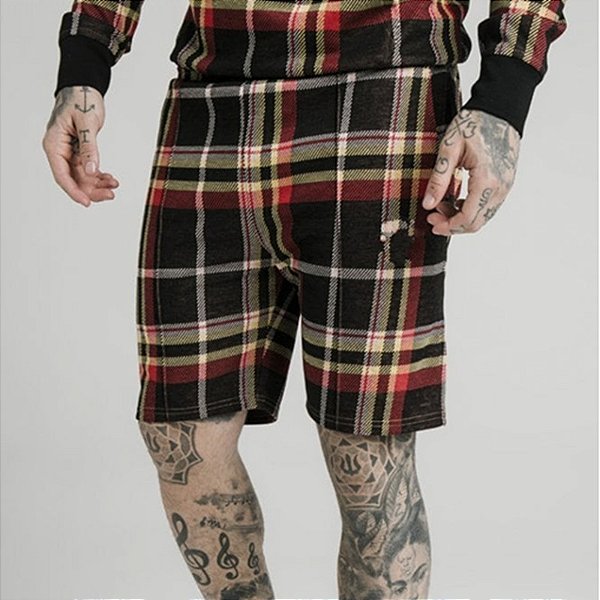 Bermuda  Masculina Slim  listradas e Relaxadas Corte