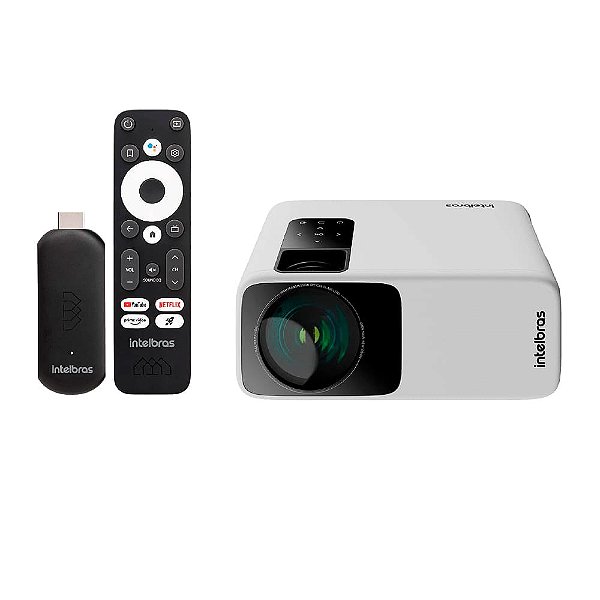 Projetor Full HD Intelbras e Smart Box TV STICK PFLS210 - Bivolt