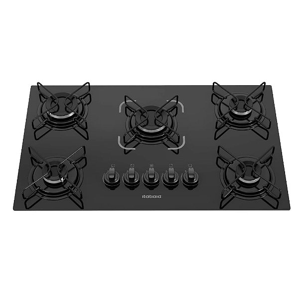 Fogão Cooktop à Gás Itatiaia Essencial 5 Bocas Mesa De Vidro-Bivolt