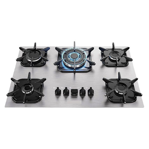 Cooktop a Gás Mueller 5 Bocas Alumínio Tripla Chama Automatico-Bivolt