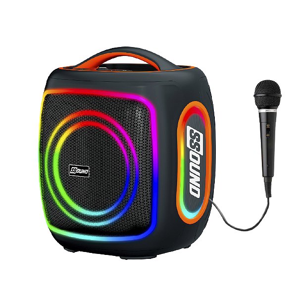 Caixa de Som Ssound Pump Cubo Portatil Preto LED BT TWS 420w - 1 Mic