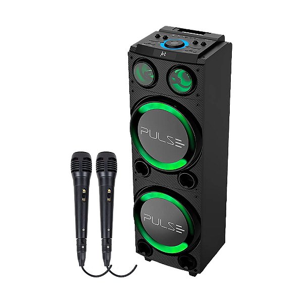 Caixa De Som Amplificada Bluetooth Pulse Double SP507 Com 02 Microfones