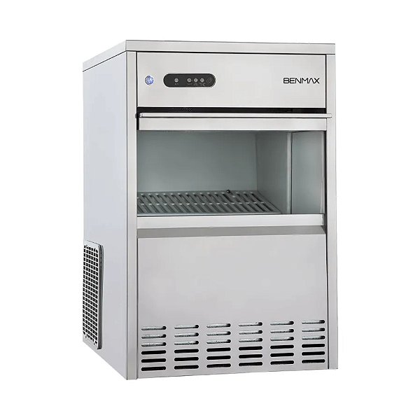 Máquina de Gelo Benmax 26kg Super Ice Inox Branco com Luz UV e Sistema Eco-220V