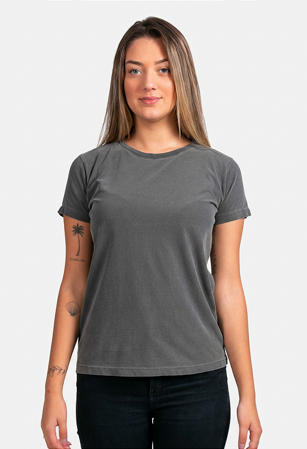 Baby Look Estonada Chumbo