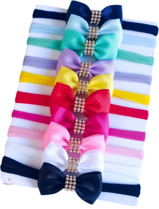 Kit 10 Laços GRAVATINHA STRASS