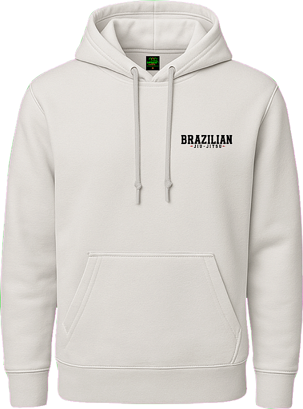 Blusa de Moletom Canguru Peluciado Jiu-Jitsu – Branca