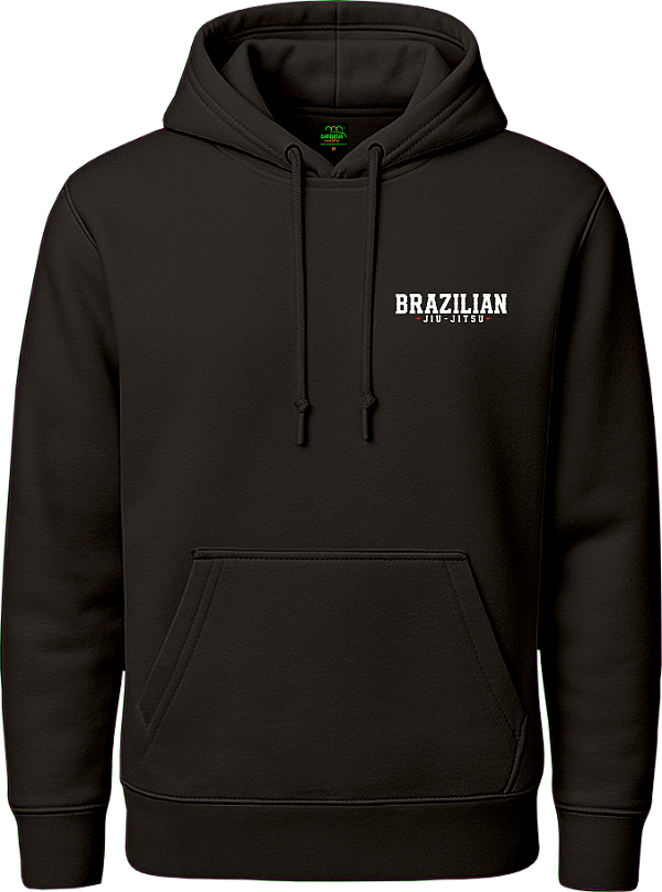 Blusa de Moletom Canguru Peluciado Jiu-Jitsu – Preto