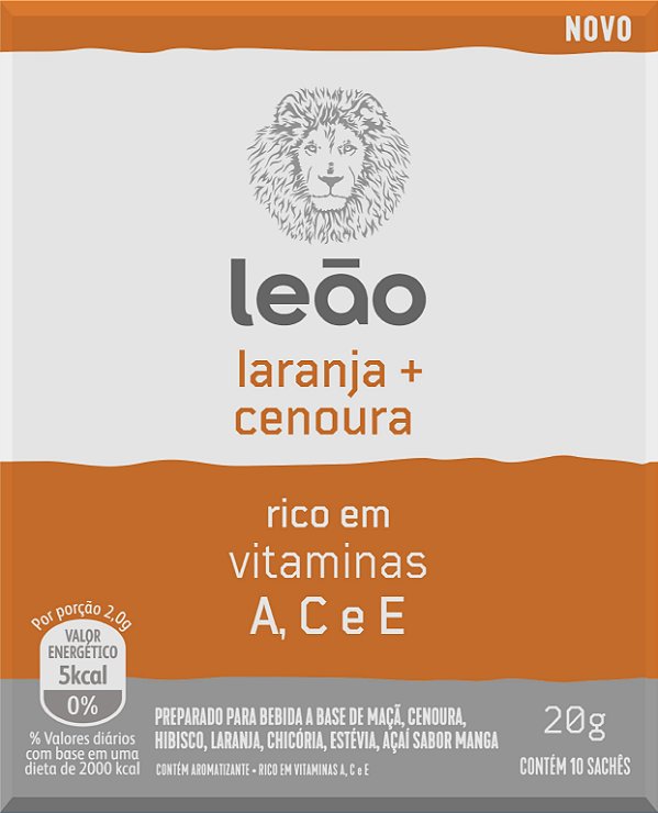 Vitamínico Leão - Laranja e Cenoura 10 Sachês