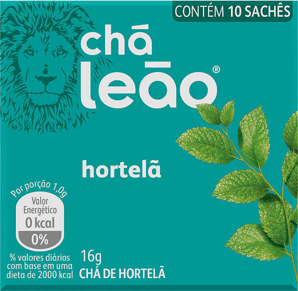 Chá Leão Hortelã 10g em sachês - 10 Unidades