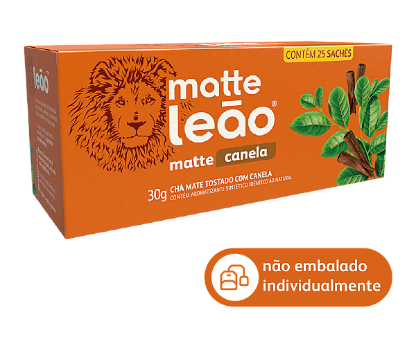 Chá Matte Leão com Canela - Caixa com 25 Unidades