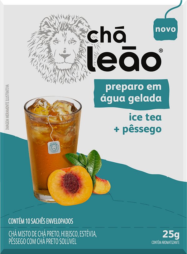 Chá Leão Água Gelada - Ice Tea e Pêssego - 10 Sachês
