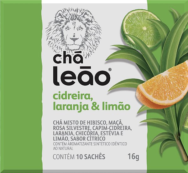 Chá Leão Cidreira, Laranja e Limão - 10 Sachês
