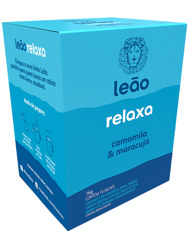 Leão Funcionais Relaxa - Camomila e Maracujá 10 Sachês