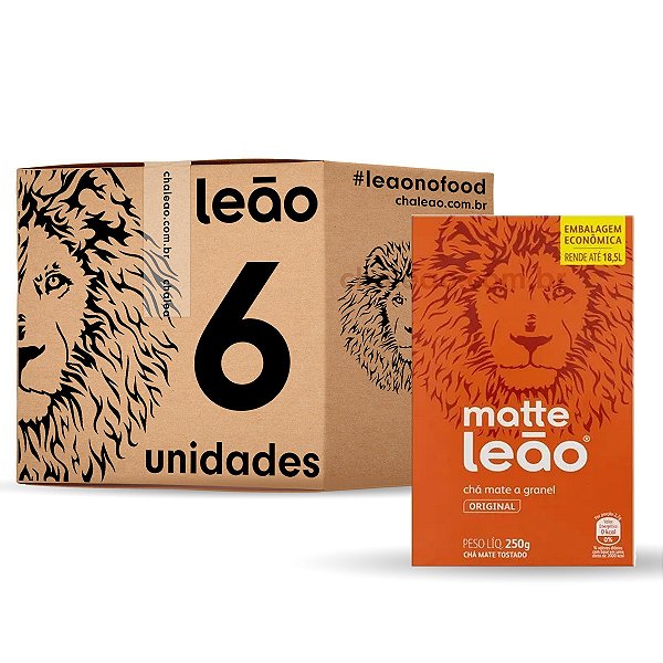 Combo Chá Matte Leão Original Granel - 6 Caixas de 250g cada