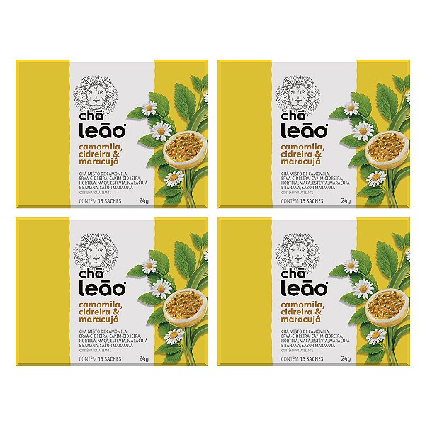 Combo 4cx Chá Leão Camomila, Cidreira e Maracujá 60 un