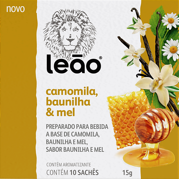 Chá Leão Camomila, Baunilha e Mel - 10 Sachês