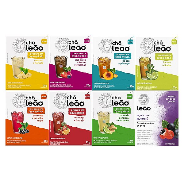 Combo 8 Chás Preparo Em Água Gelada