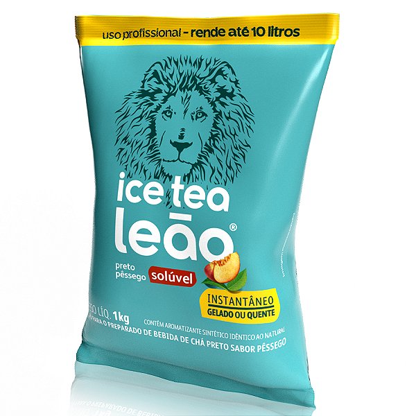 Chá Leão Solúvel Chá Preto com Pêssego 1Kg - Com Açúcar