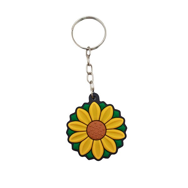 Chaveiro de Borracha Geek Girassol