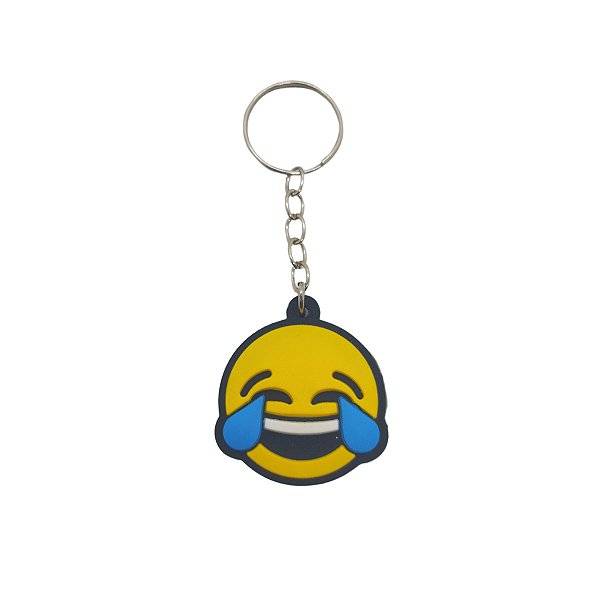 Chaveiro de Borracha Emoji Lágrimas de Alegria