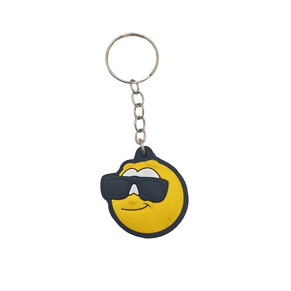 Chaveiro de Borracha Emoji Óculos