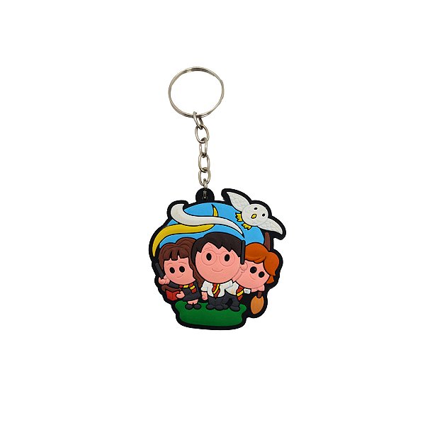 Chaveiro de Borracha Trio Harry Potter