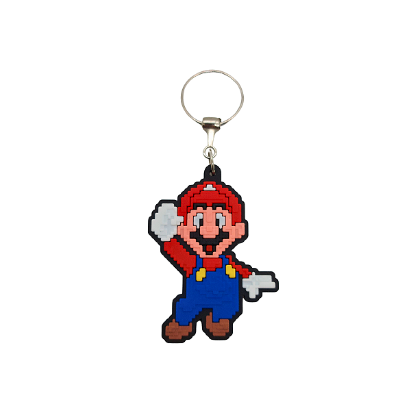 Chaveiro de Borracha Mario Pixel