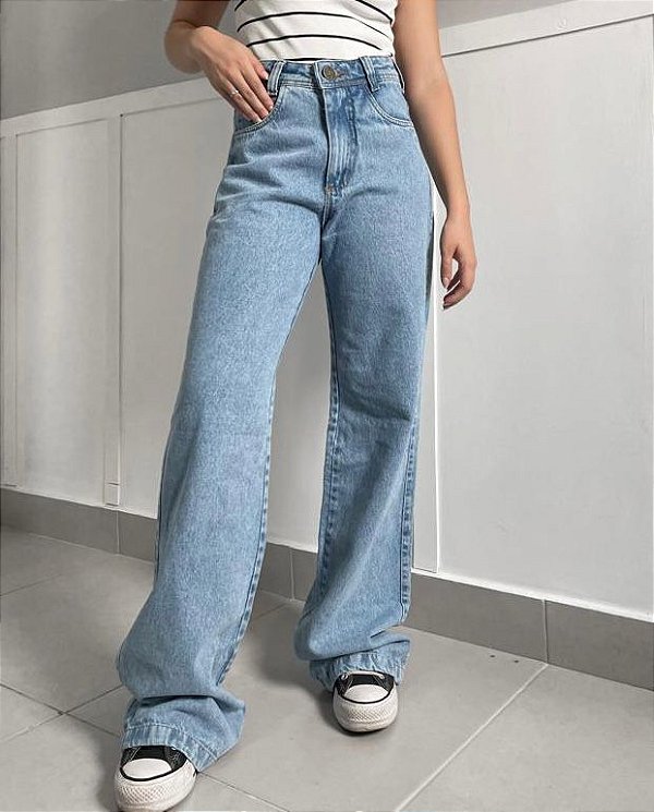 Calça jeans wide leg Miriã